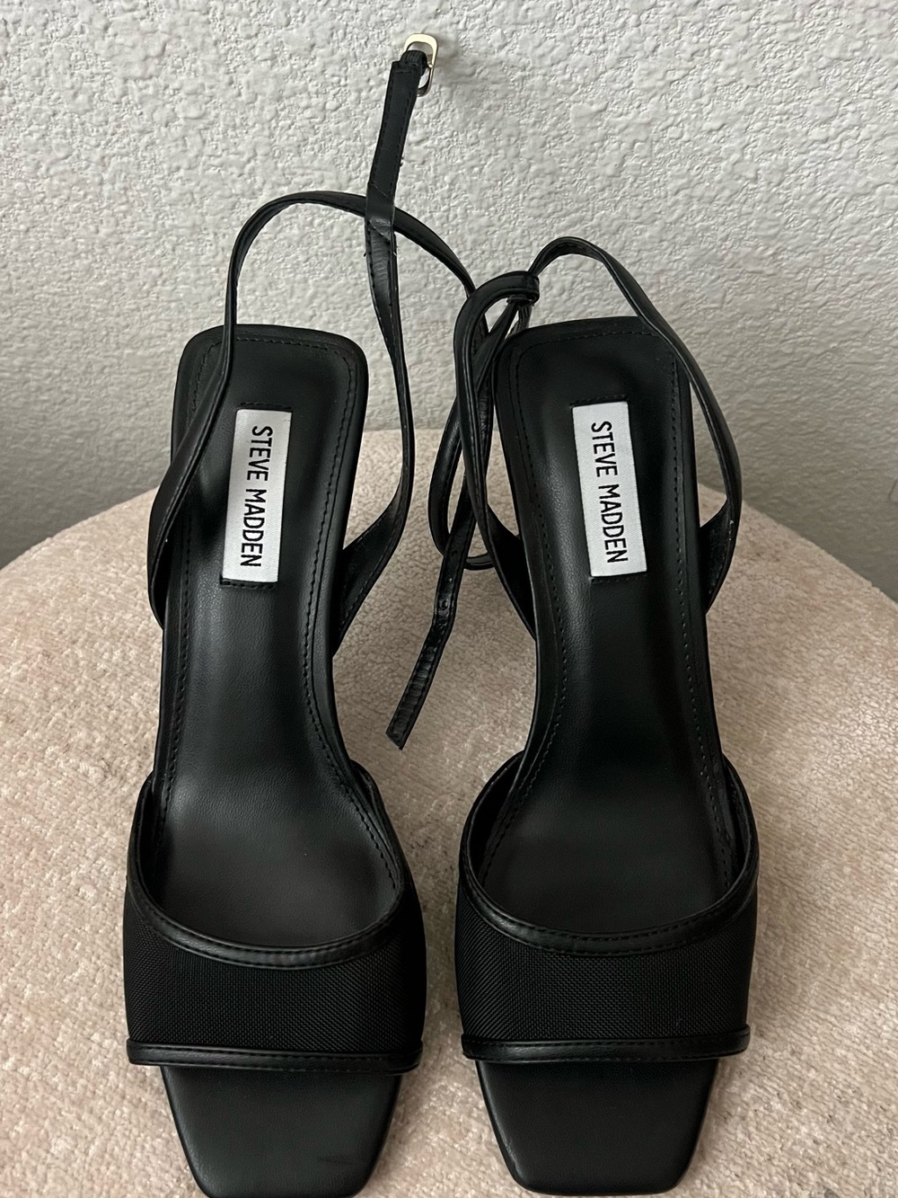 NEW Steve Madden Black Square-Toe Heels